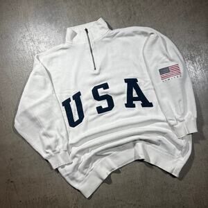 Vintage 90s USA Quarter Zip Limited Sports USA Sweatshirt XL